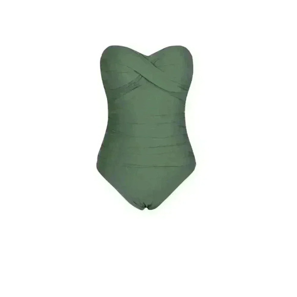 NWT Hilor Bandeau One Piece Swimsuits Front Twist Swimwear Strapless, Size 6 - Picture 3 of 14